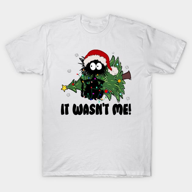 It Wasn't Me Cat Merry Christmas, Funny T-Shirt by PorcupineTees